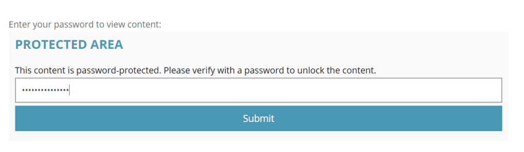 Preview of multiple password content protection on the front-end