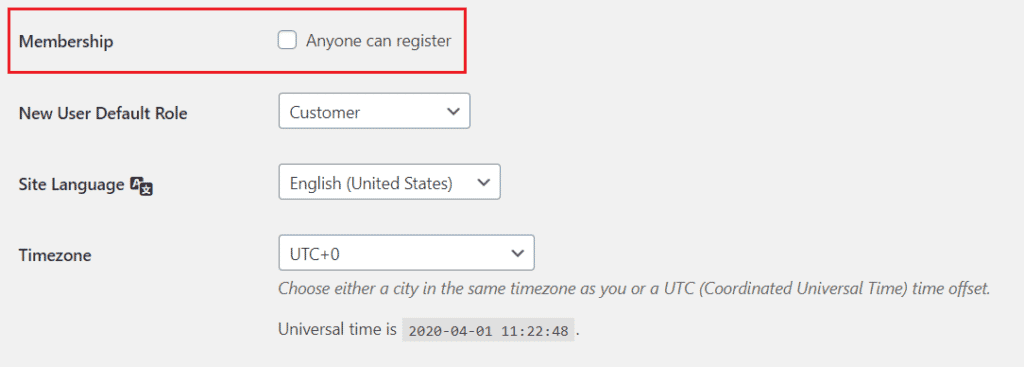 Anyone can register option