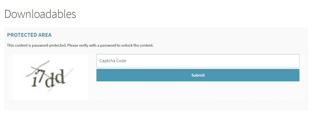 Preview of CAPTCHA on the front-end