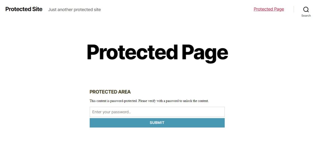 wordpress password protect page