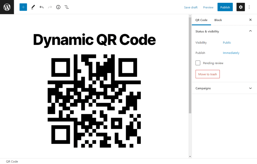 dynamic qr code edit screen qyrr