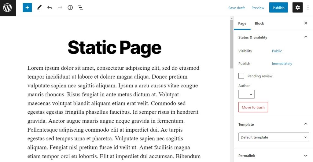 generate static wordpress website page