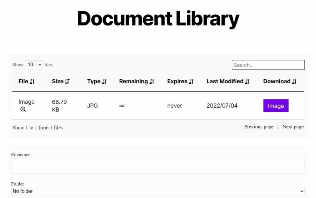 user upload document library filr