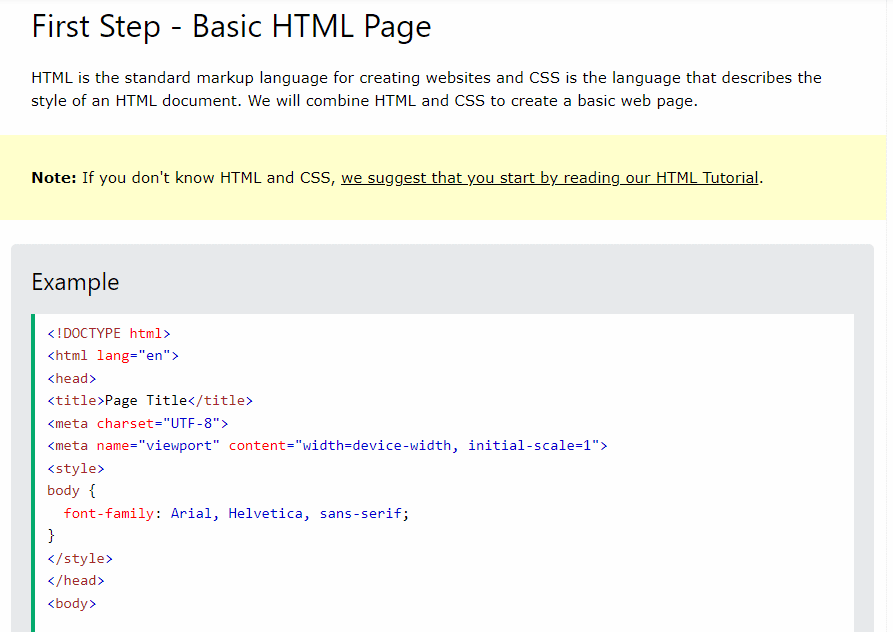 html page