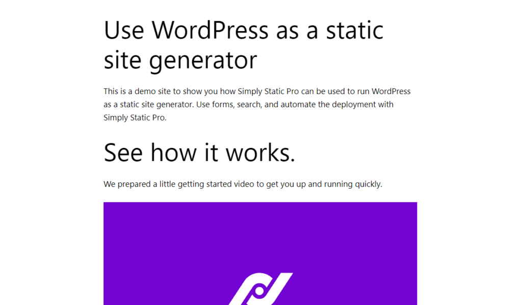 simply static website